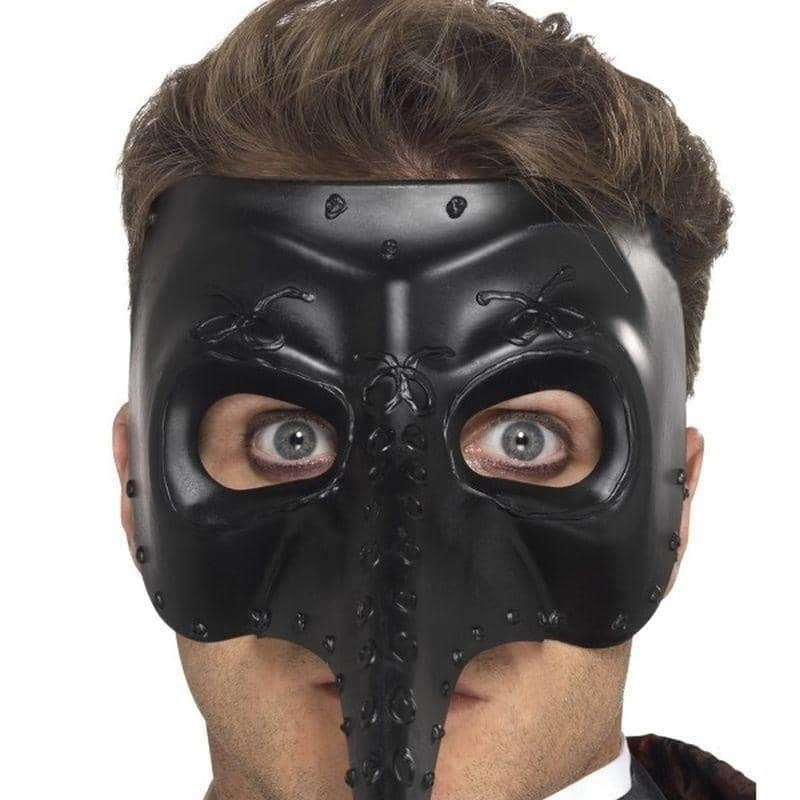 Venetian Gothic Capitano Mask Adult Black Horror Costume Accessory 2