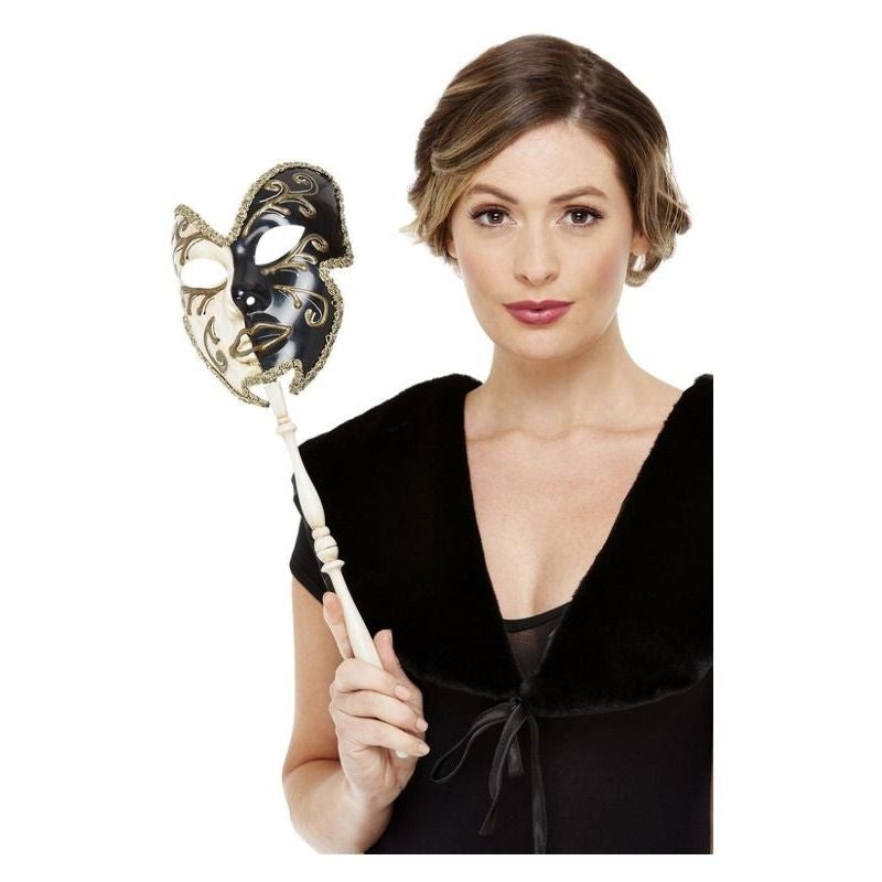 Venetian Mask Black and Cream 1