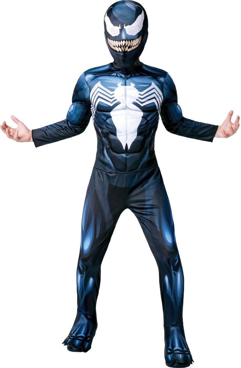 Venom Costume Kids Black Symbiote Spiderman Suit 1