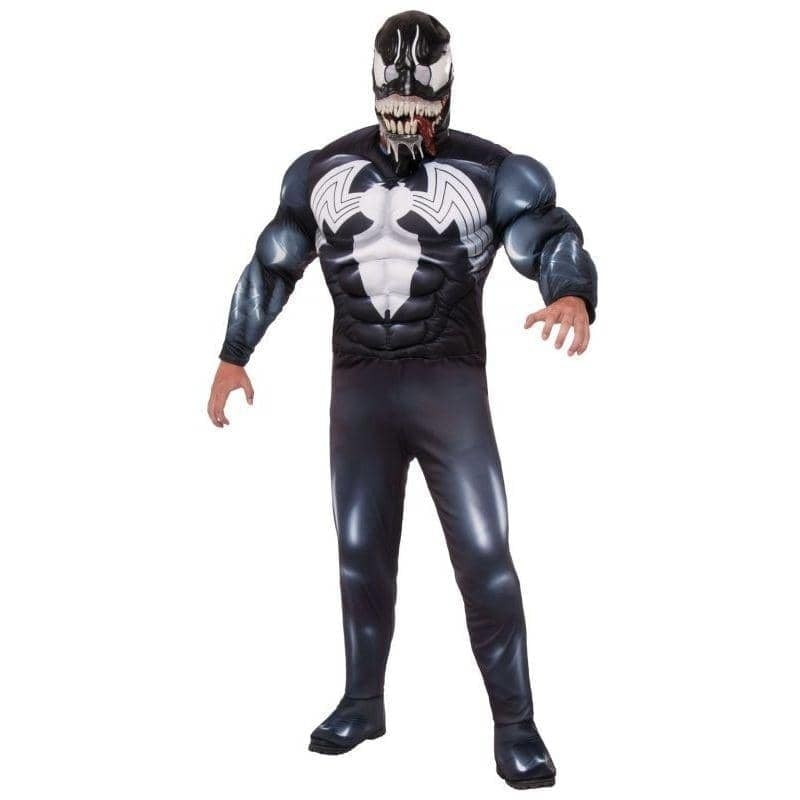 Venom Costume Mens Muscle Chest Spiderman Black Symbiote Suit 1