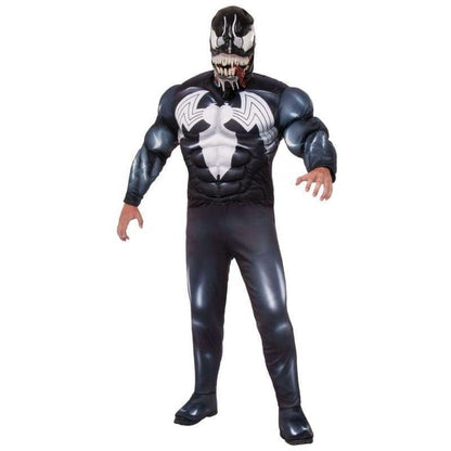 Venom Costume Mens Muscle Chest Spiderman Black Symbiote Suit 1