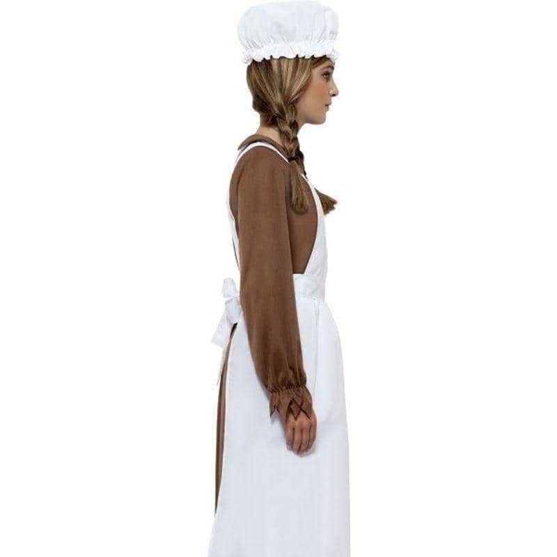 Victorian Kit Kids White Apron with Mop Cap Costume Dress Up 4