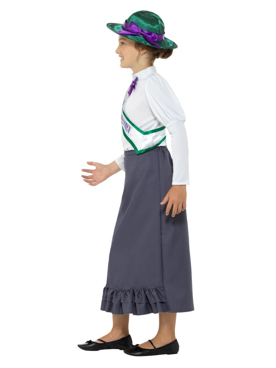 Victorian Suffragette Costume Kids Grey 3