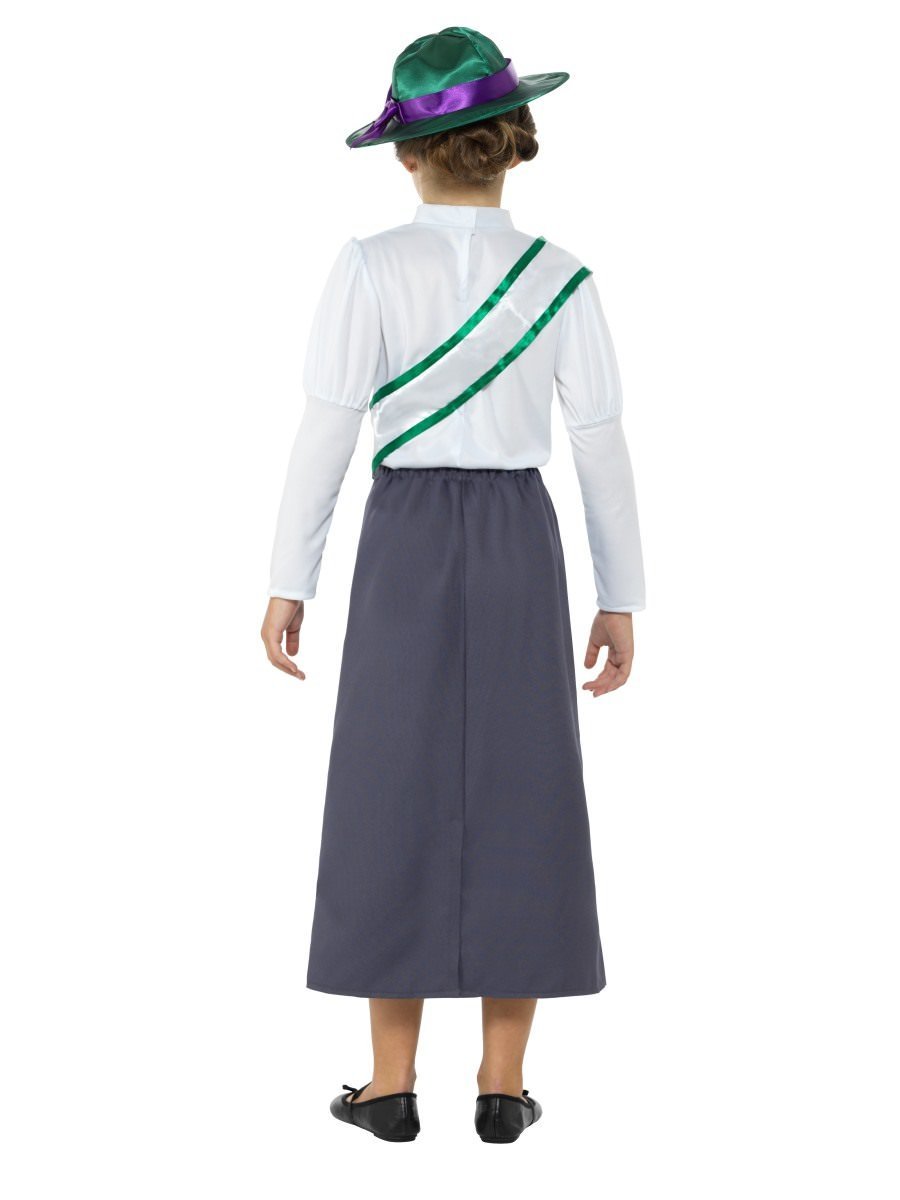 Victorian Suffragette Costume Kids Grey 5