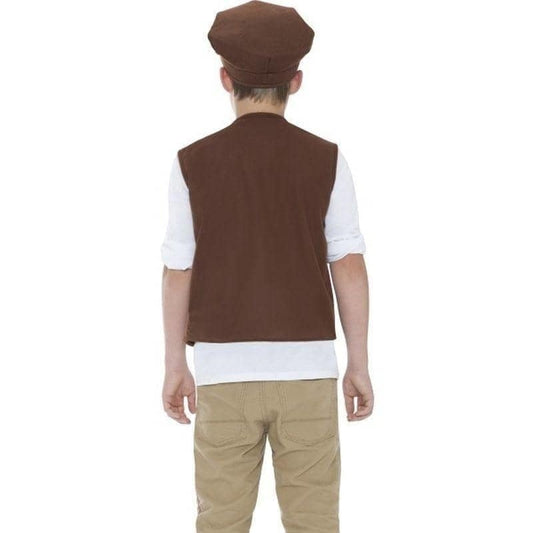 Victorian Urchin Set Brown Kids Waistcoat Cap Instant Costume 2