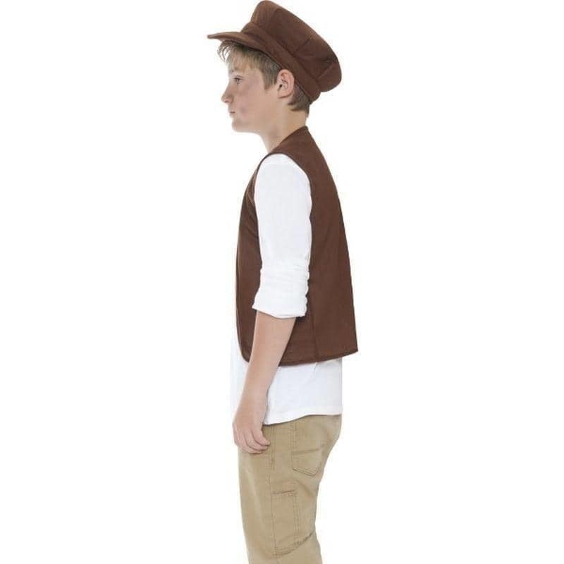 Victorian Urchin Set Brown Kids Waistcoat Cap Instant Costume 3