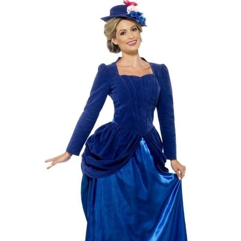 Victorian Vixen Deluxe Costume Adult Blue Dress Top And Hat_1