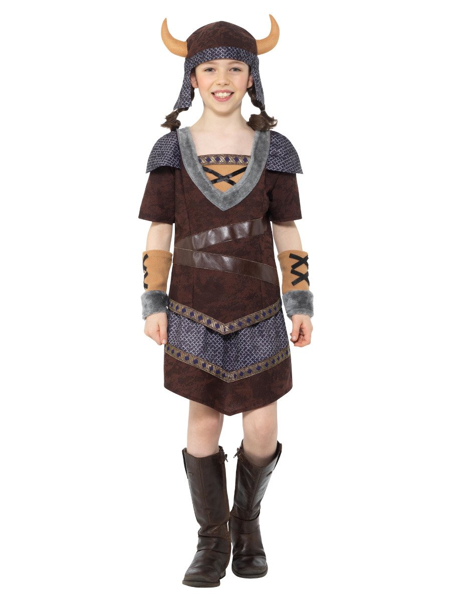 Viking Girl Costume Brown Child Warrior 4