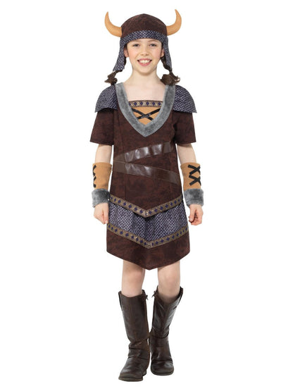 Viking Girl Costume Brown Child Warrior 4