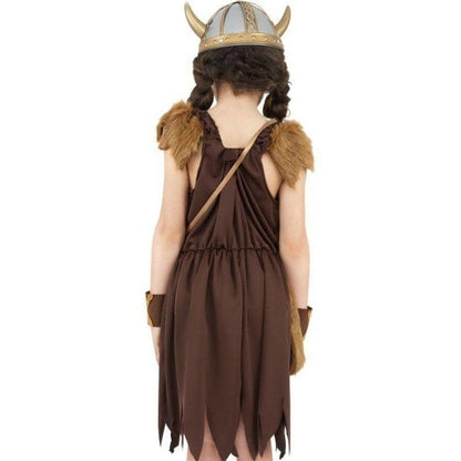 Viking Girl Costume Kids Brown 3