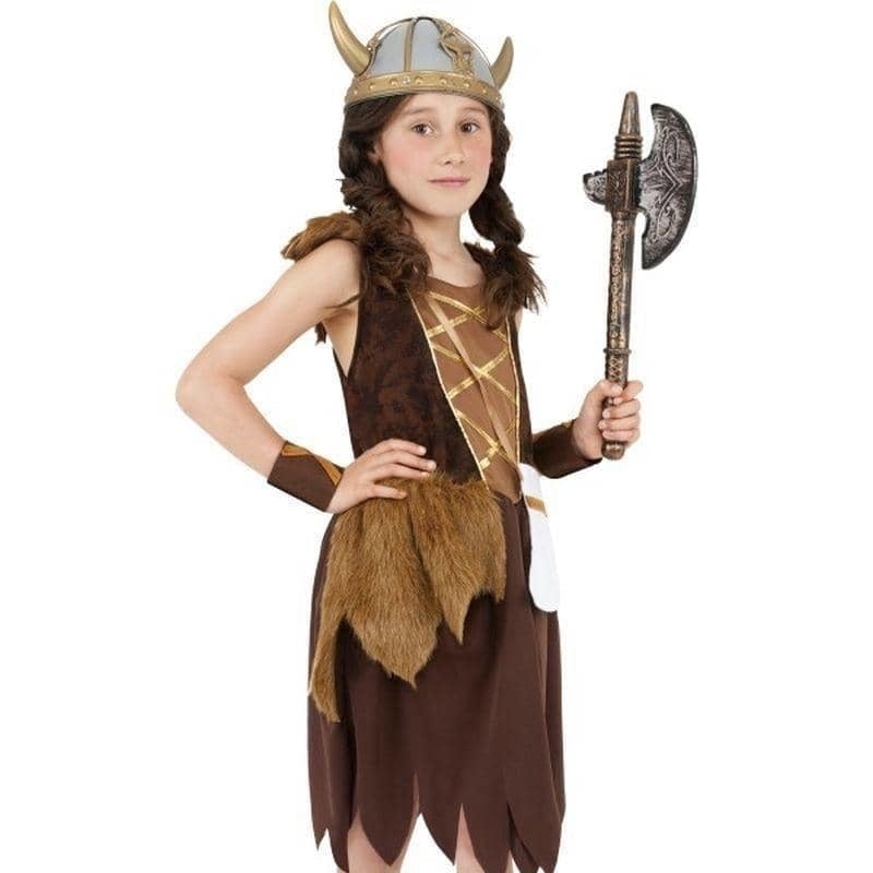 Viking Girl Costume Kids Brown 1