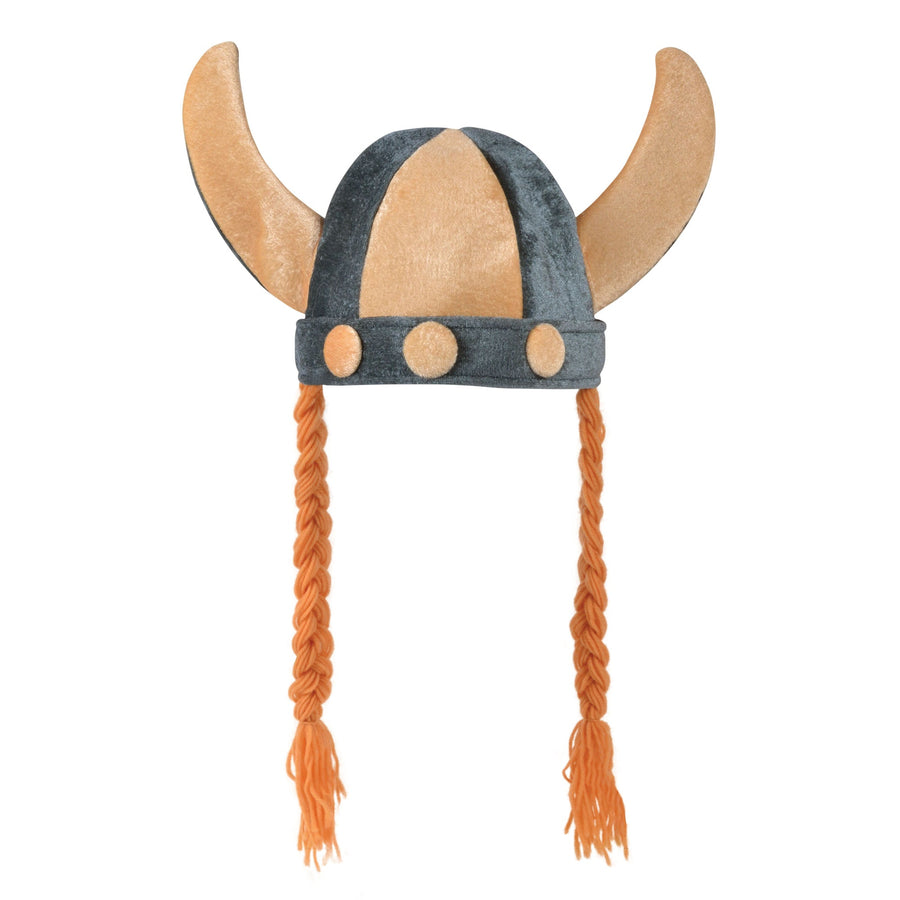 Viking Helmet Soft Blonde Plaits Hat_1