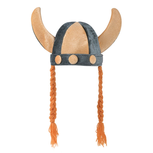 Viking Helmet Soft Blonde Plaits Hat 1