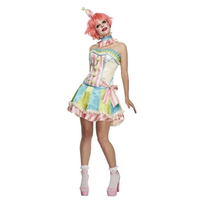 Vintage Clown Fever Deluxe Costume Adult White Blue Green 4