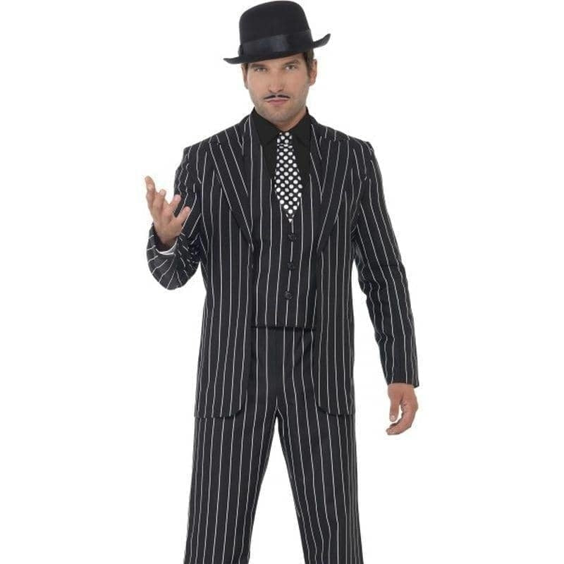 Vintage Gangster Boss Costume Adult Pinstripe Suit_1