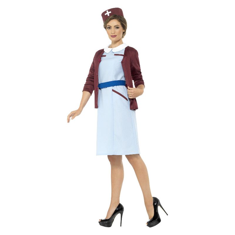 Vintage Nurse Costume Blue Dress Up 3
