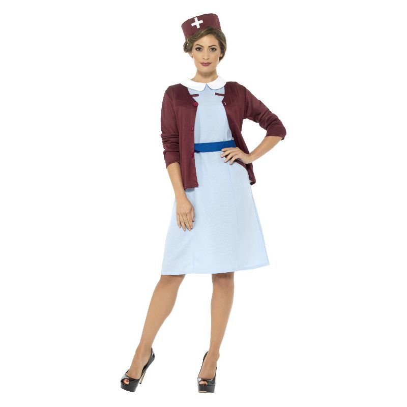 Vintage Nurse Costume Blue Dress Up 1