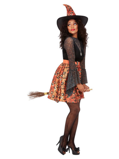 Vintage Witch Costume Womens Orange Dress 3
