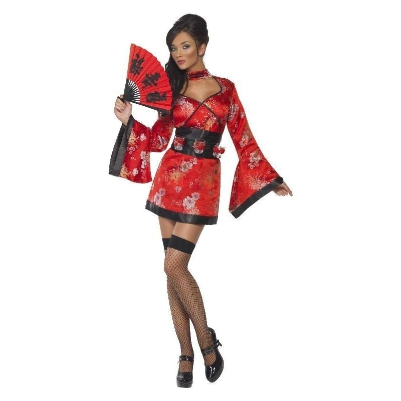 Vodka Geisha Costume Red Dress Belt Shot Glass Holders_1
