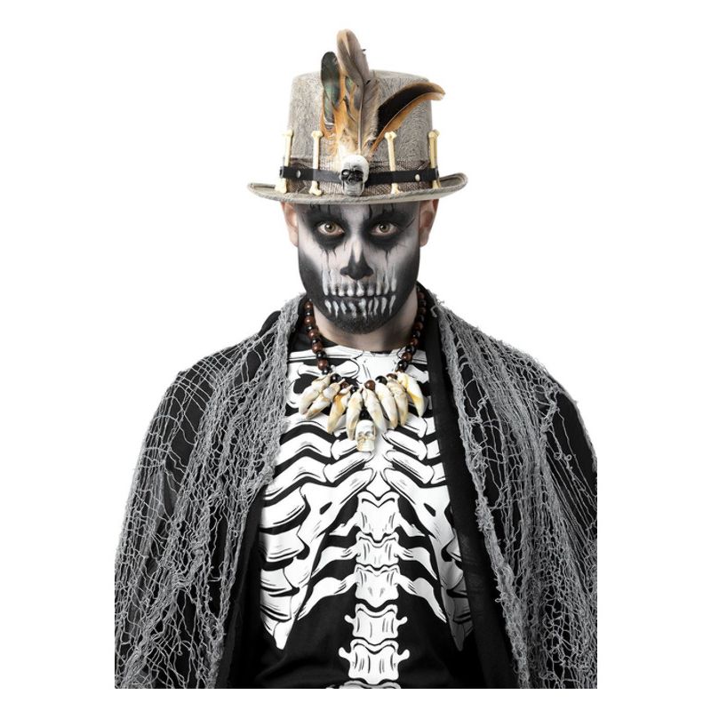 Voodoo Distressed Grey Top Hat Adult 1