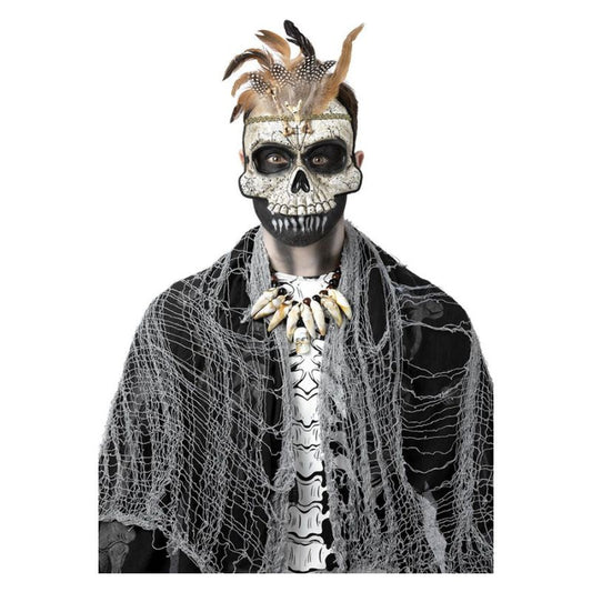 Voodoo Priest Skull Eyemask Adult Beige 1