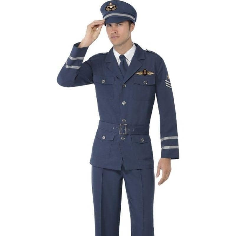 WW2 Air Force Captain Costume Adult Blue RAF_2