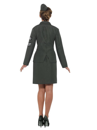 WW2 Army Girl Costume Adult Green Jacket Mock Shirt Skirt Hat 3