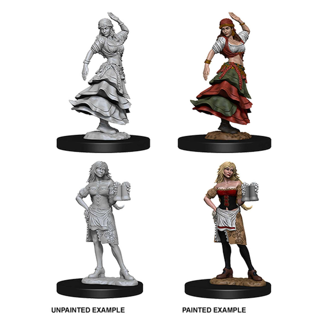 Pathfinder Deep Cuts Unpainted Miniatures: Bartender / Dancing Girl