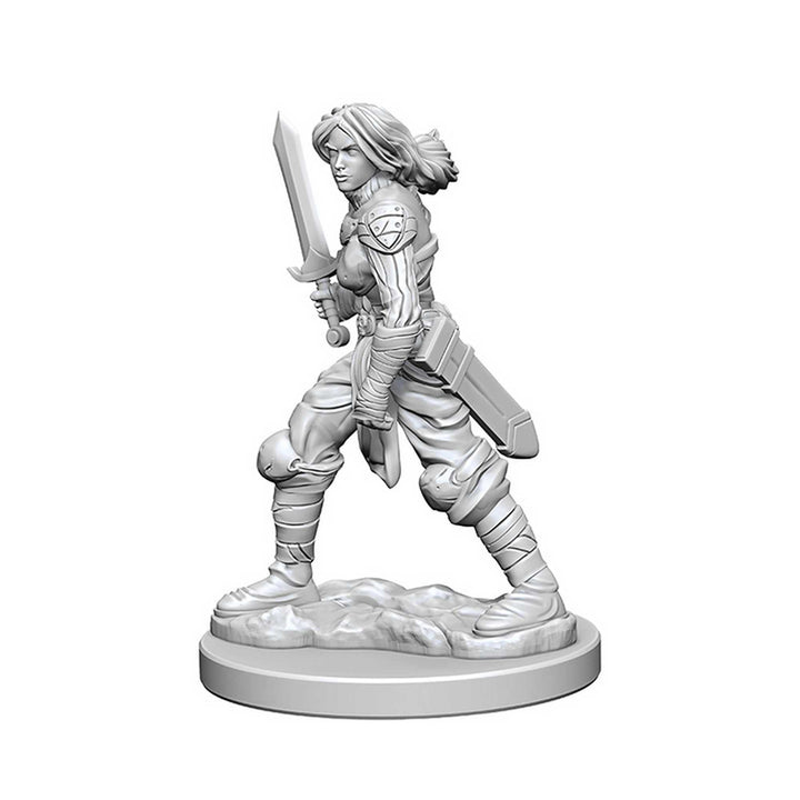 Pathfinder Deep Cuts Unpainted Miniatures: Human Female Fighter