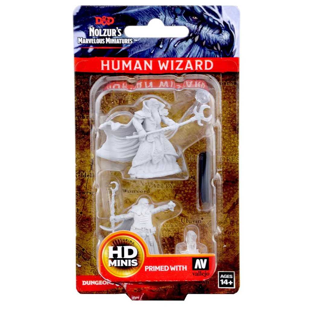 D&D Unpainted Miniatures: Human Male Wizard 1