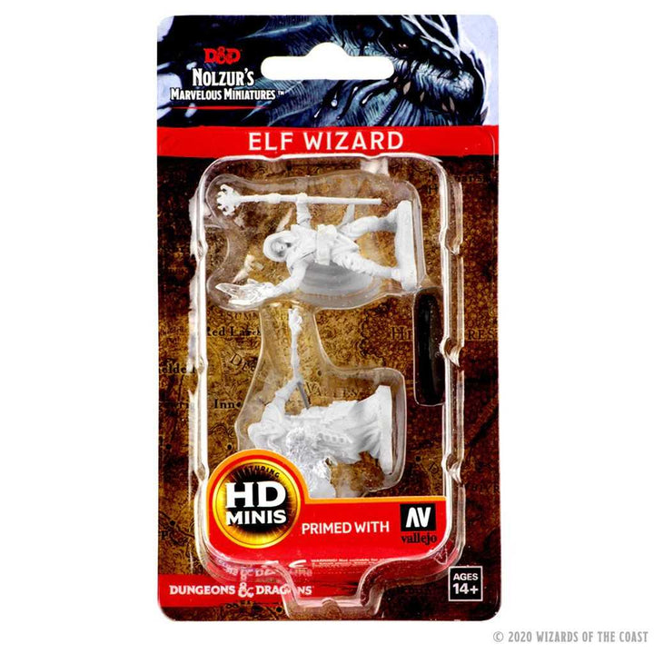Dungeons and Dragons Unpainted Miniatures Elf Male Wizard Roleplaying Game Accessory