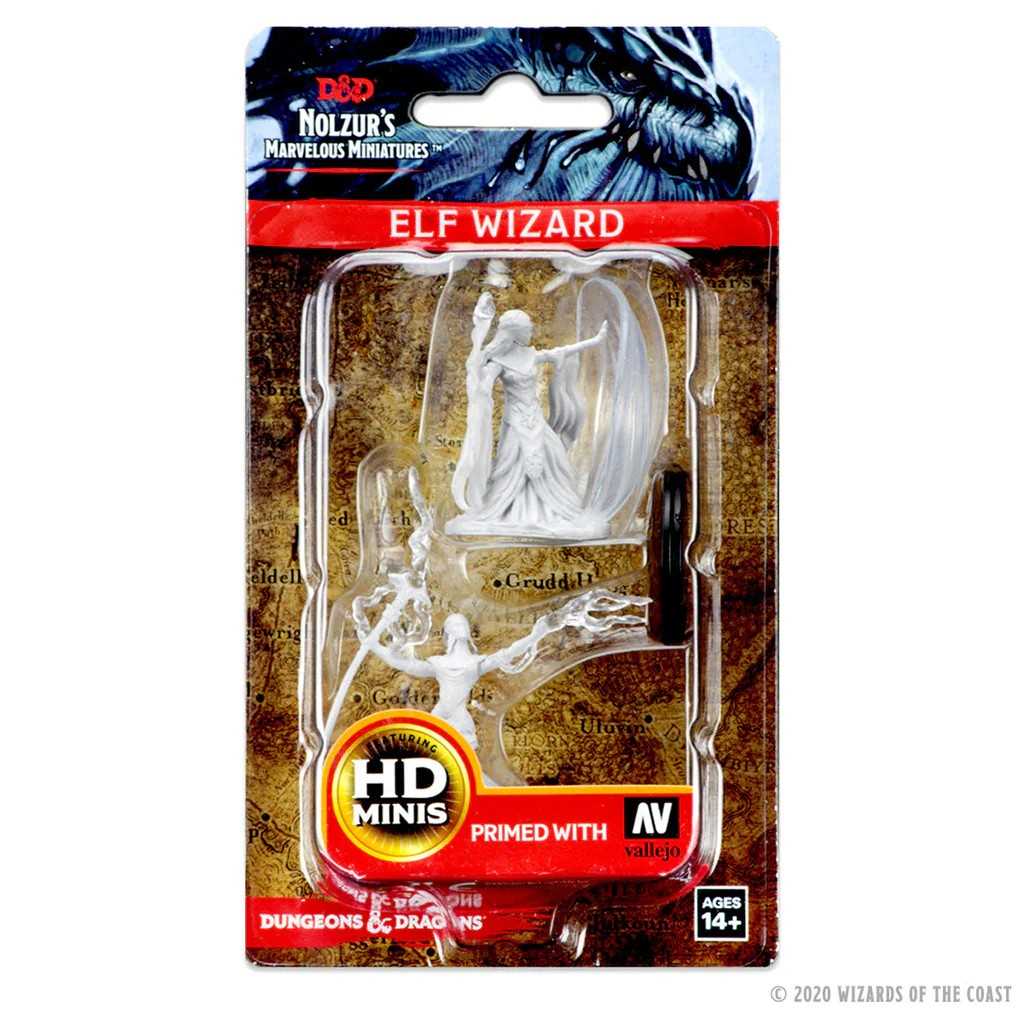 Dungeons and Dragons Unpainted Miniatures Elf Female Wizard Roleplaying Game Accessory