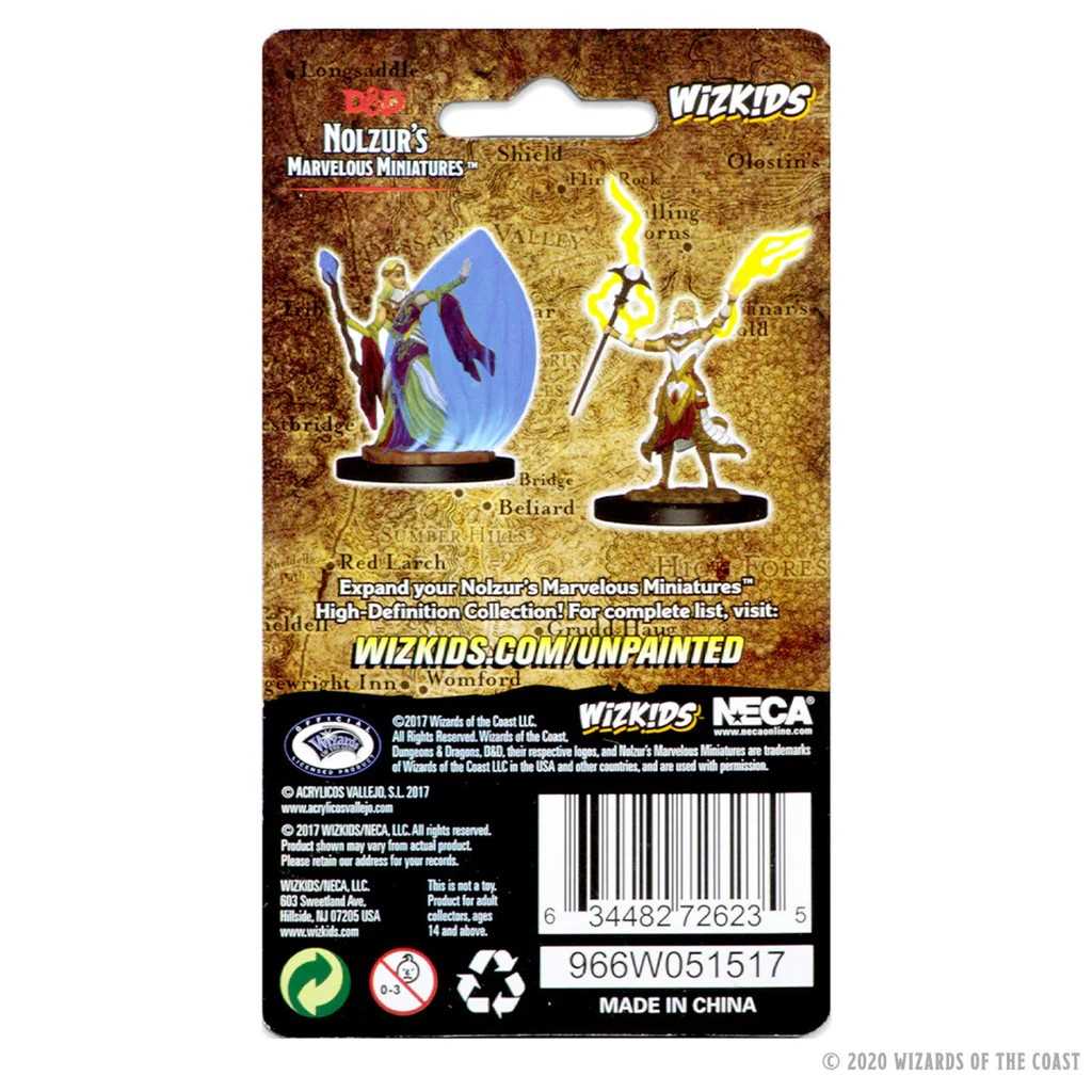 Dungeons and Dragons Unpainted Miniatures Elf Female Wizard Roleplaying Game Accessory