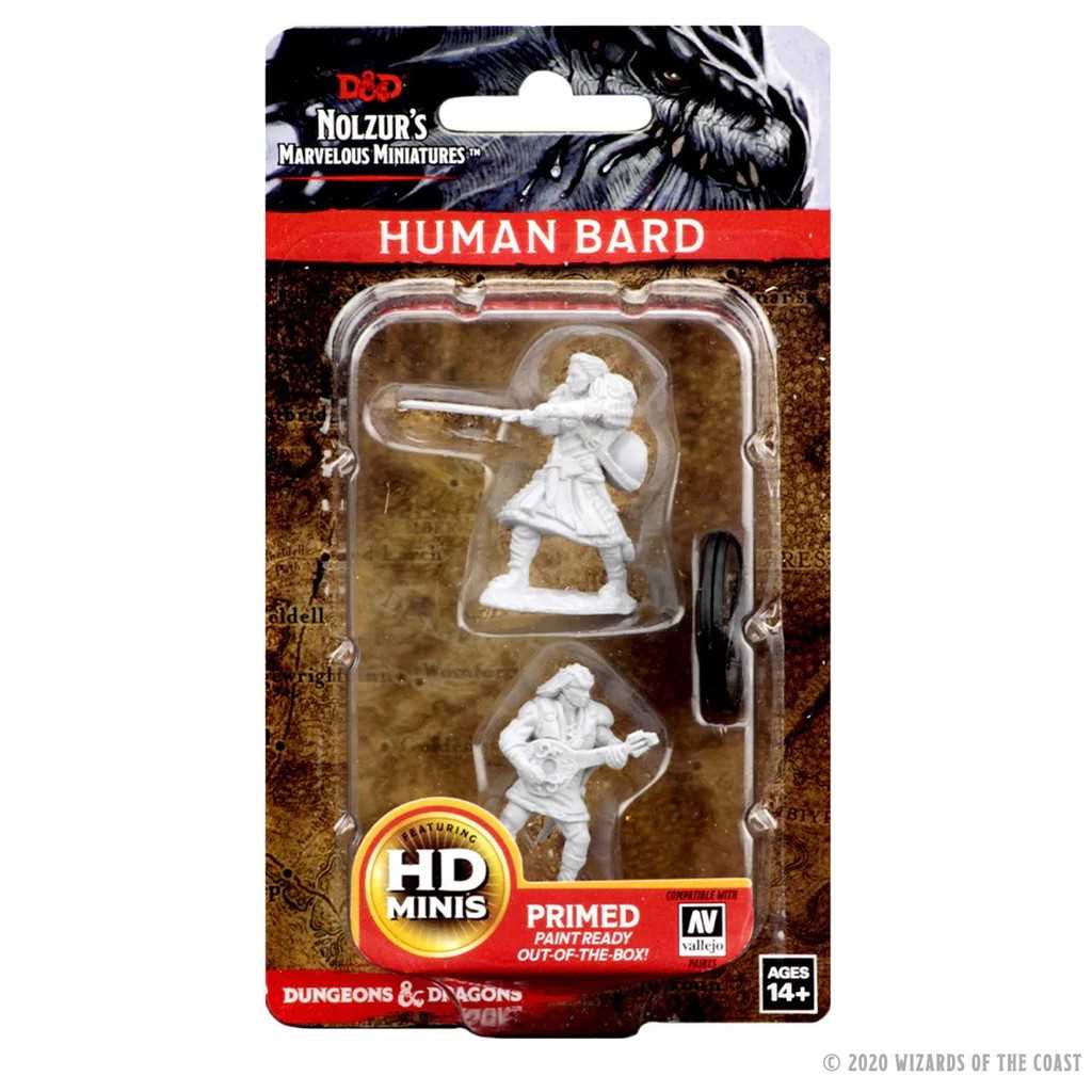 Dungeons and Dragons Unpainted Miniatures Human Male Bard Roleplaying Game Accessory
