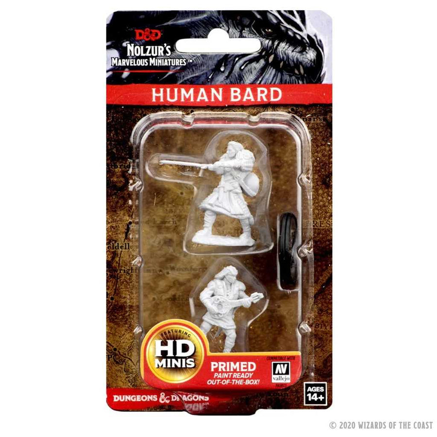 Dungeons and Dragons Unpainted Miniatures Human Male Bard Roleplaying Game Accessory
