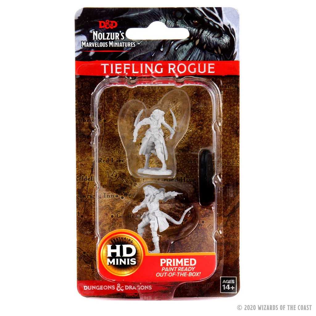 Dungeons and Dragons Unpainted Miniatures Tiefling Female Rogue Roleplaying Game Accessory