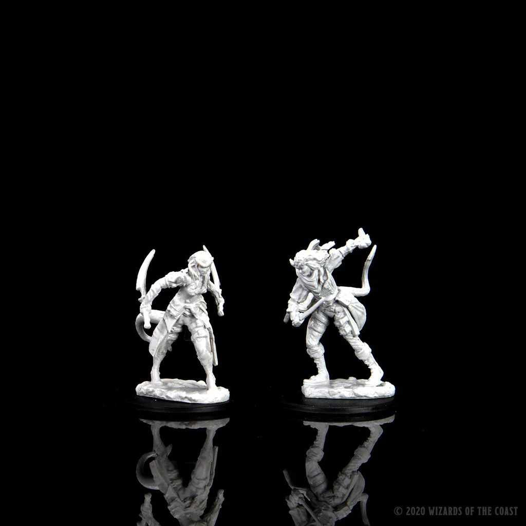 Dungeons and Dragons Unpainted Miniatures Tiefling Female Rogue Roleplaying Game Accessory
