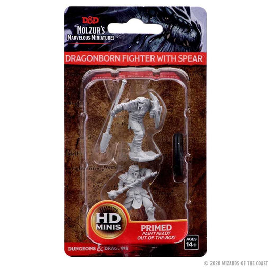 D&D Unpainted Miniatures: Dragonborn Male Fighter with Spear 1