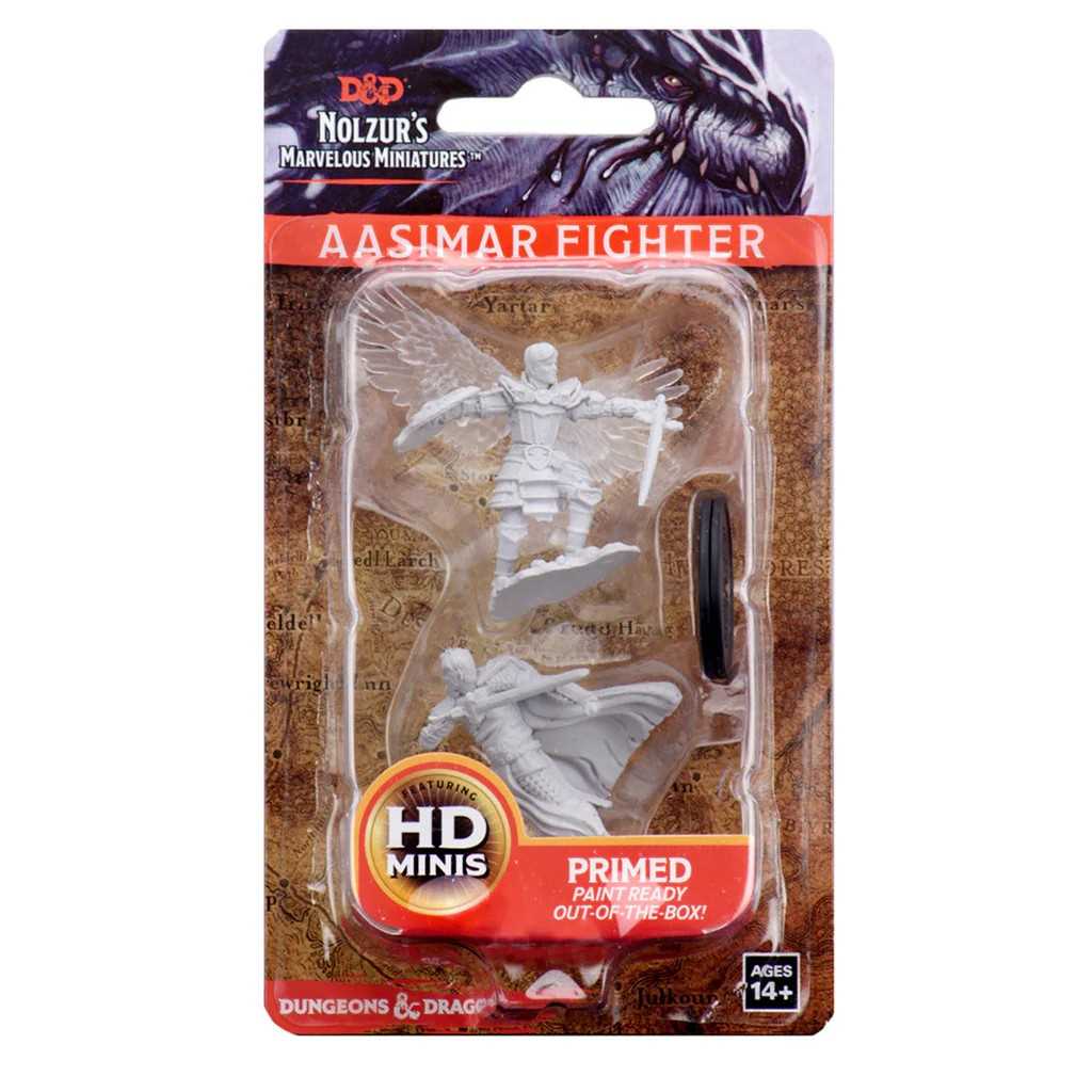 Dungeons and Dragons Unpainted Miniatures Male Aasimar Fighter Roleplaying Game Accessory