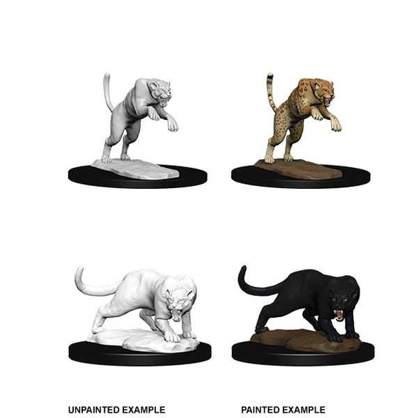 D&D Unpainted Miniatures: Panther & Leopard