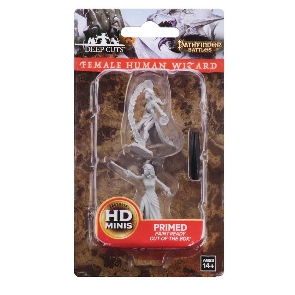 Pathfinder Deep Cuts Unpainted Miniatures: Female Human Wizard 1