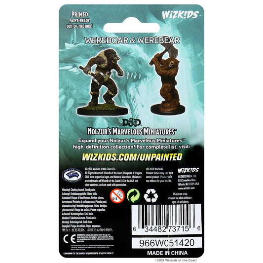 Wereboar and Werebear D and D Nolzurs Marvelous Unpainted Miniatures W9 Miniature Game by Wiz Kids 2