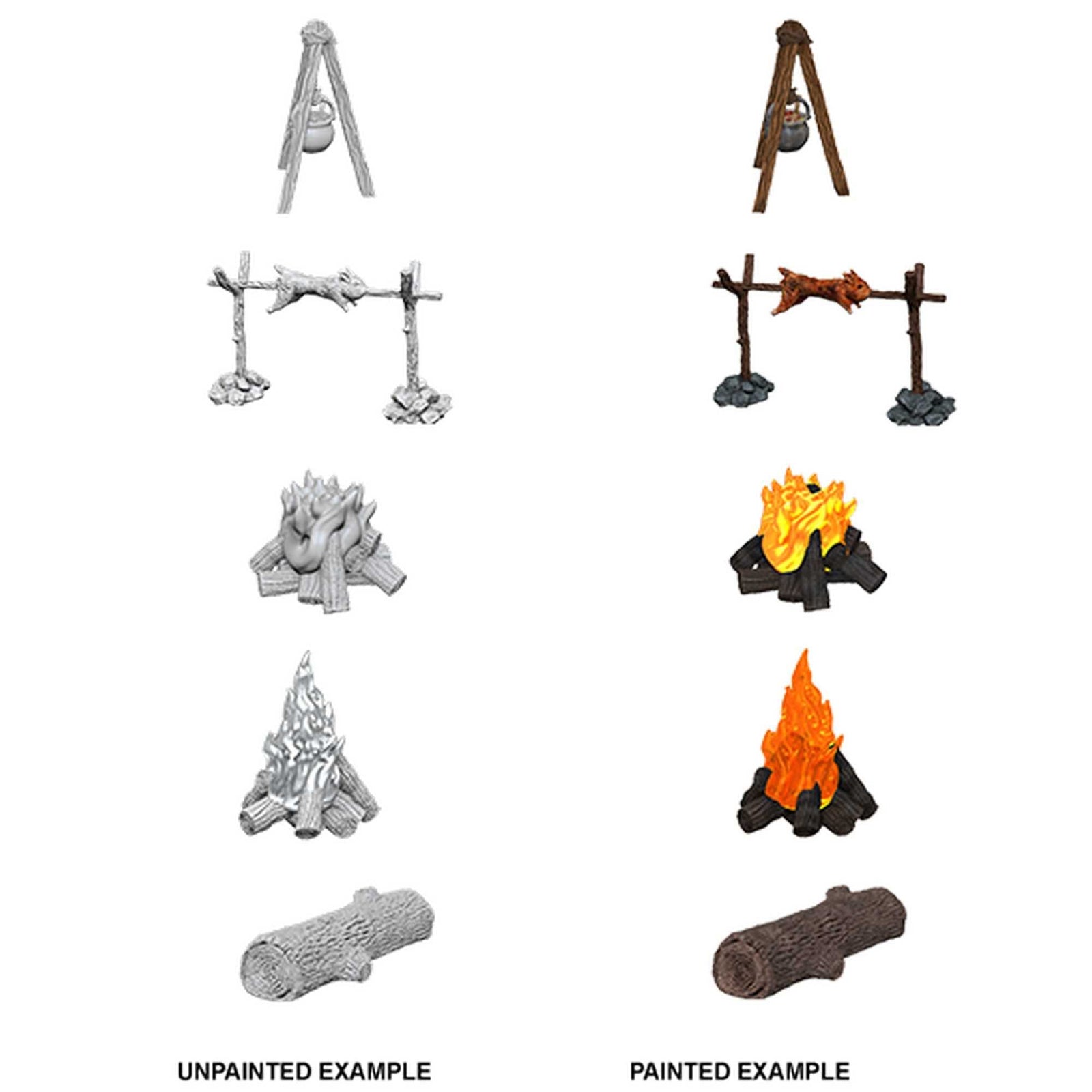 Camp Fire and Sitting Log WizKids Deep Cuts Unpainted Miniatures W10 100DEEP Miniature Game by Wiz Kids 1