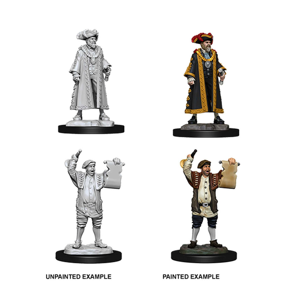 WizKids Deep Cuts Unpainted Miniatures: Mayor & Town Crier