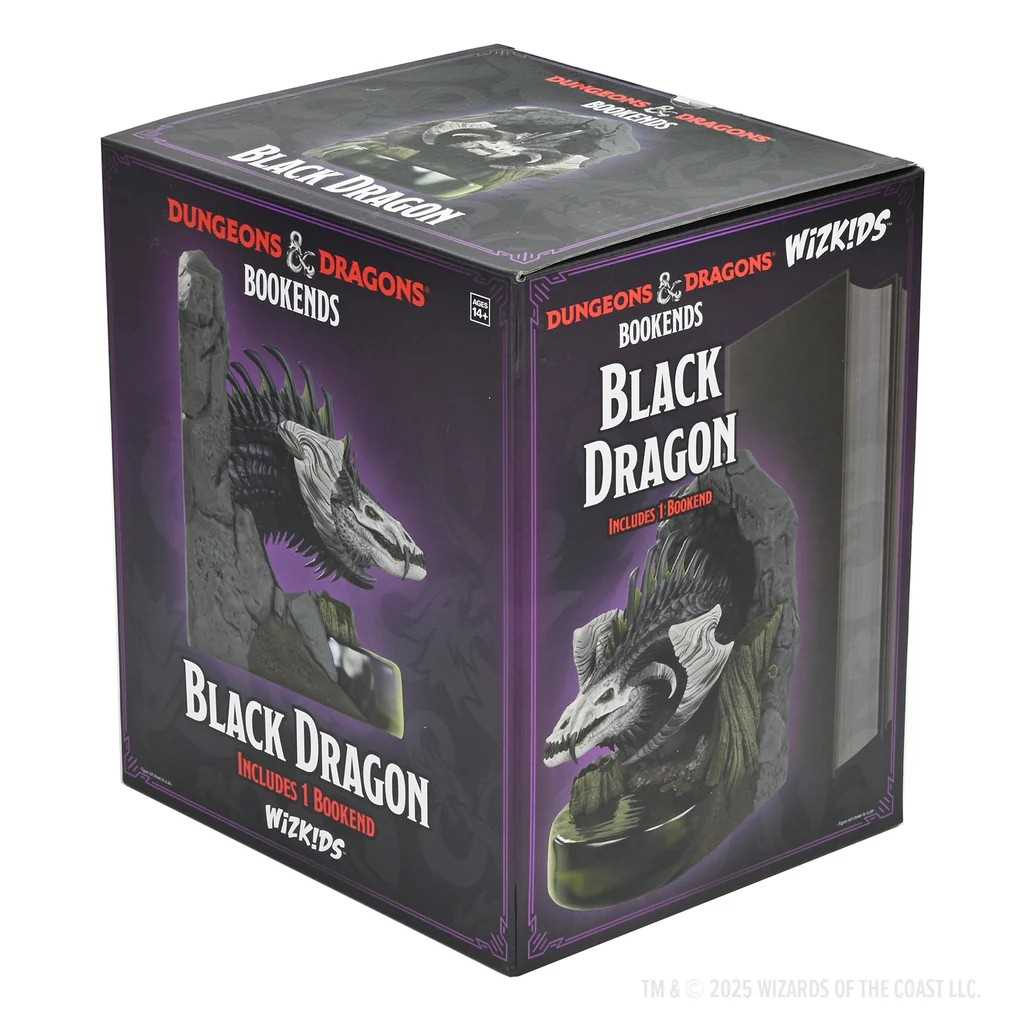 Dungeons and Dragons Black Dragon Bookends Collectible Accessory