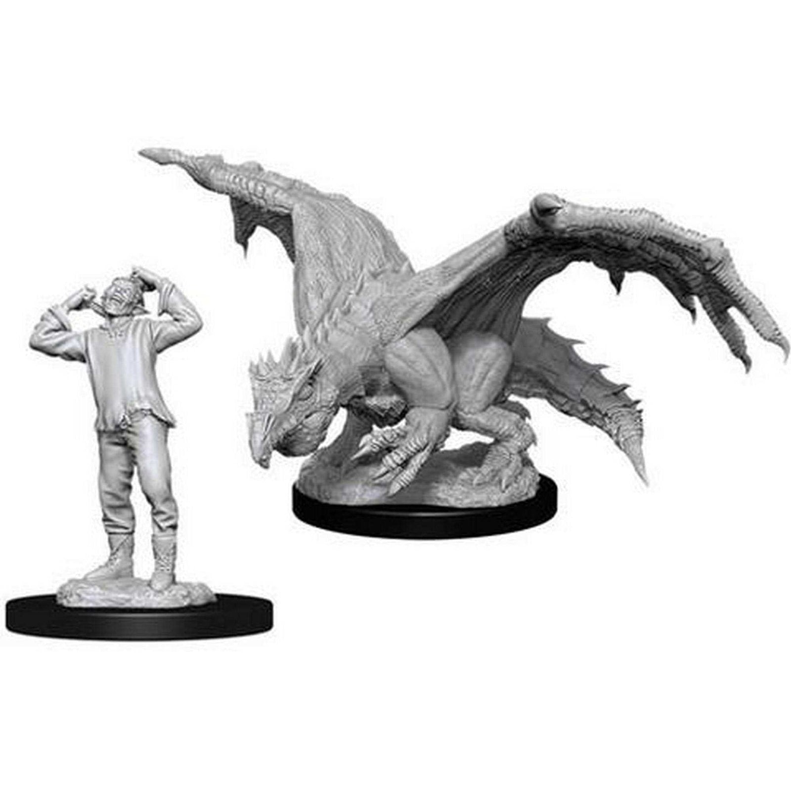 Green Dragon Wyrmling and Afflicted Elf D and D Nolzurs Marvelous Unpainted Minis W11 Miniature Game by Wiz Kids 1