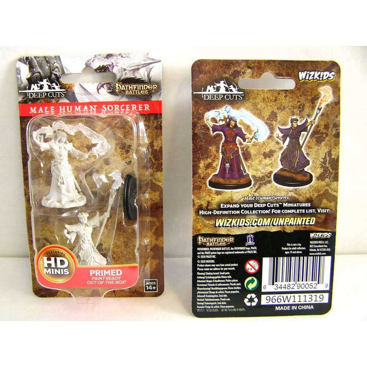 Male Human Sorcerer: Pathfinder Battles Deep Cuts Unpainted Miniatures (W11)