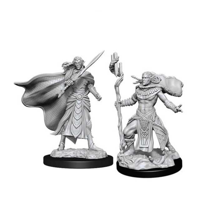 Elf Fighter and Elf Cleric Magic the Gathering Unpainted Miniatures W14 Miniature Game by Wiz Kids 1