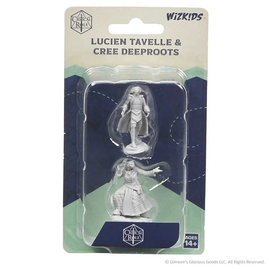 Lucien Tavelle and Cree Deeproots Critical Role Unpainted Miniatures W5 Miniature Game by Wiz Kids 1
