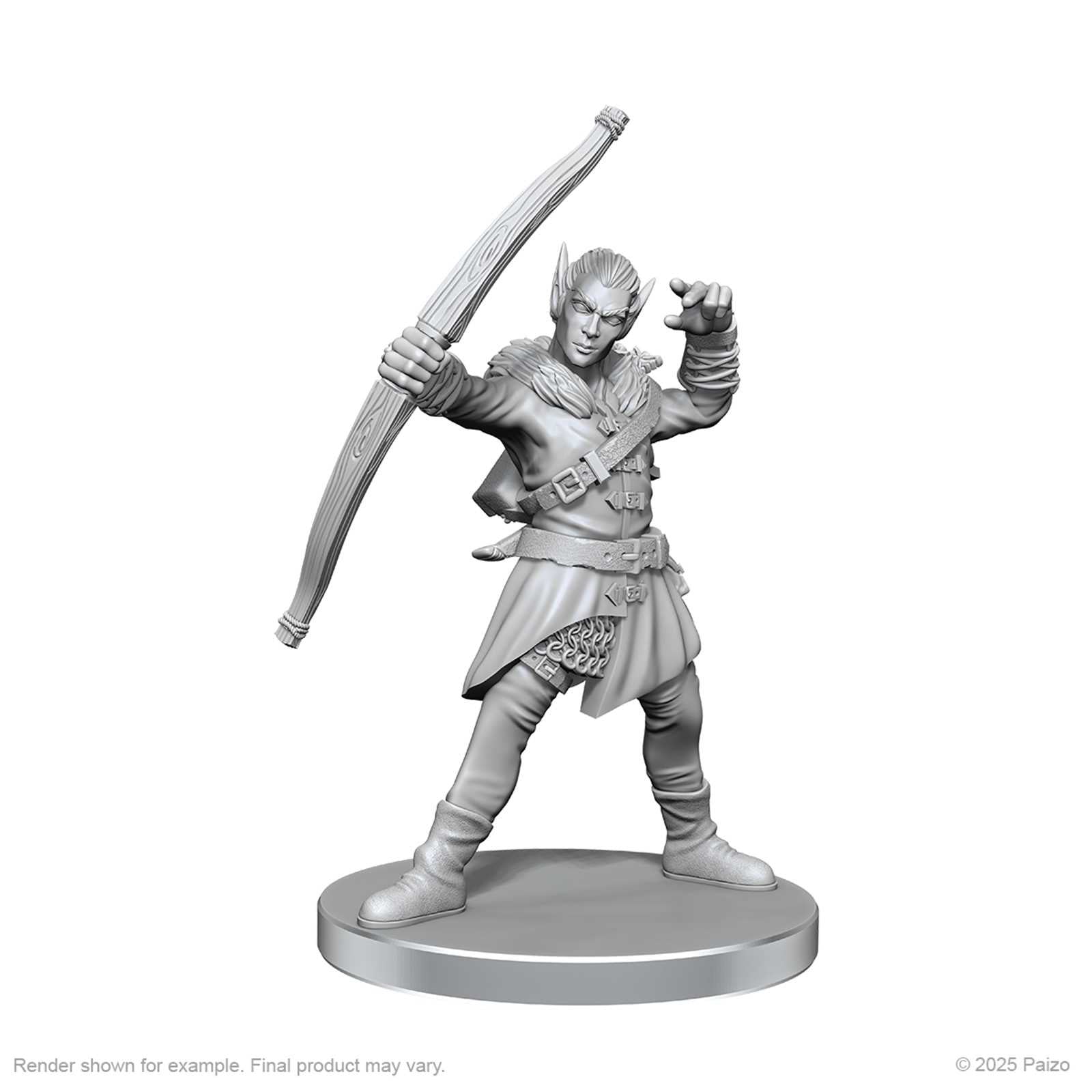 Pathfinder Battles Deep Cuts Unpainted Miniatures Elf Hunter and Catfolk Bandit